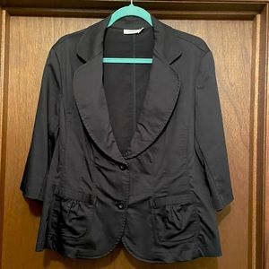 Womens Black Rickis Cropped Blazer, Sz 16